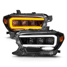 Load image into Gallery viewer, ANZO 16-22 Toyota Tacoma SR/SR5 ONLY Full LED Proj Headlights w/Light Bar Seq. Blk w/Initiation Lgt Headlights ANZO
