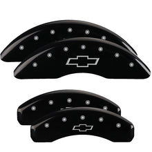Load image into Gallery viewer, MGP 4 Caliper Covers Engraved Front & Rear MGP Black finish silver ch Caliper Covers MGP
