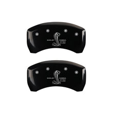 Load image into Gallery viewer, MGP Rear set 2 Caliper Covers Engraved Rear GT350 Shelby & Cobra Black finish silver ch Caliper Covers MGP