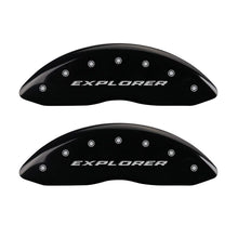 Load image into Gallery viewer, MGP 4 Caliper Covers Engraved Front & Rear Explorer Black finish silver ch Caliper Covers MGP