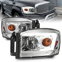 Load image into Gallery viewer, Anzo 06-09 Dodge RAM 1500/2500/3500 Headlights Chrome Housing/Clear Lens (w/ Light Bars) Headlights ANZO