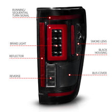Load image into Gallery viewer, ANZO 21-23 Ford F-150 LED Taillights Seq. Signal w/BLIS Cover - Black Smoke Tail Lights ANZO