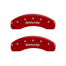 Load image into Gallery viewer, MGP 4 Caliper Covers Engraved Front & Rear Envoy Red finish silver ch Caliper Covers MGP