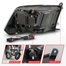 Load image into Gallery viewer, Anzo 09-18 Dodge 1500-3500 LED Plank Style Headlights w/Switchback+Sequential Hyper Black (OE Style) Headlights ANZO