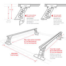 Load image into Gallery viewer, Go Rhino 15-22 Ford F-150 / 07-21 Toy. Tundra XRS Cross Bars Kit - Tex Blk (Attch Tonneau Cvr T-Trk) Truck Bed Rack Go Rhino