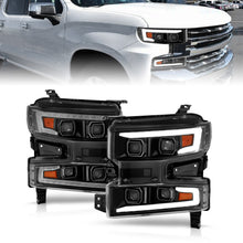 Load image into Gallery viewer, ANZO 19-22 Chevrolet Silverado 1500 LED Proj HL w/Lgt Bar SwBk Seq. Blk w/In. Light - Passenger Side Headlights ANZO