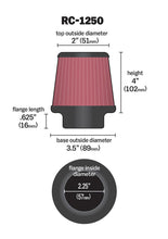 Load image into Gallery viewer, K&N Universal Chrome Filter 2.25 Inch Flange / 3.5 Inch Base / 2 Inch Top / 4 Inch Height Air Filters - Universal Fit K&N Engineering