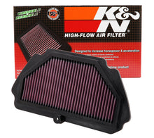Load image into Gallery viewer, K&N Replacement Air FIlter 09-12 Kawasaki ZX6R Ninja 600 / 09-10 ZX6R Ninja Monster Energy 600 Air Filters - Drop In K&N Engineering
