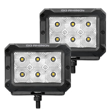 Load image into Gallery viewer, Go Rhino Xplor Bright Series Rectangle LED Flood Light Kit (Surface/Thread Std Mnt) 4x3 - Blk (Pair) Light Bars & Cubes Go Rhino