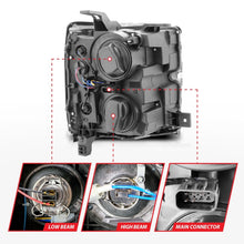 Load image into Gallery viewer, ANZO Projector Headlights 15-17 Chevrolet Silverado 2500HD / 3500HD Chrome w/ Chrome Rim Headlights ANZO