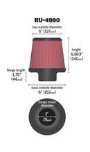 Load image into Gallery viewer, K&N Filter Universal Rubber Filter-Rd Tapered 3in Flange ID x 6in Base OD x 5in Top OD x 5.563in H Air Filters - Universal Fit K&N Engineering