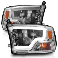 Load image into Gallery viewer, ANZO 2009-2018 Dodge Ram 1500/ 2500/ 3500 Crystal Headlights w/ Light Bar Chrome Housing Headlights ANZO