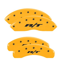 Load image into Gallery viewer, MGP 4 Caliper Covers Engraved Front & Rear RT Yellow finish black ch Caliper Covers MGP