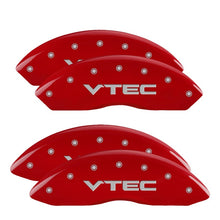 Load image into Gallery viewer, MGP 4 Caliper Covers Engraved Front & Rear Vtech Red finish silver ch Caliper Covers MGP