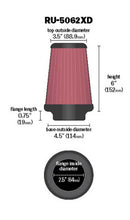 Load image into Gallery viewer, K&N Universal Rubber Filter 2-1/2in Flg / 4-1/2in OD B / 3-1/2in OD T / 6in H - Black Top Air Filters - Universal Fit K&N Engineering