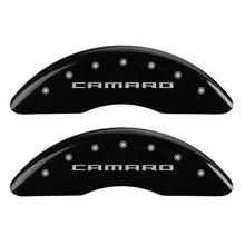 Load image into Gallery viewer, MGP 4 Caliper Covers Engraved Front & Rear Gen 5/Camaro Black finish silver ch Caliper Covers MGP