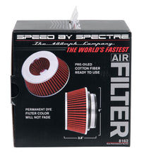 Load image into Gallery viewer, Spectre Adjustable Conical Air Filter 2-1/2in. Tall (Fits 3in. / 3-1/2in. / 4in. Tubes) - Red Air Filters - Universal Fit Spectre