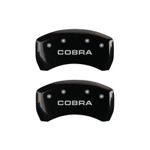 Load image into Gallery viewer, MGP 4 Caliper Covers Engraved Front & Rear Cobra Black finish silver ch Caliper Covers MGP