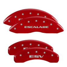 Load image into Gallery viewer, MGP 4 Caliper Covers Engraved Front & Rear MGP Red finish silver ch Caliper Covers MGP