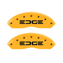 Load image into Gallery viewer, MGP 4 Caliper Covers Engraved Front & Rear Edge Yellow finish black ch Caliper Covers MGP