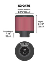 Load image into Gallery viewer, K&N .315/.431 Flange 1 3/8 inch OD 1.5 inch H Clamp On Crankcase Vent Filter Air Filters - Universal Fit K&N Engineering
