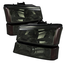 Load image into Gallery viewer, Xtune Chevy Silverado 2500HD 03-06 Crystal Headlights w/ Amber Lights Smoke HD-JH-CSIL03-AM-SM-SET Headlights SPYDER