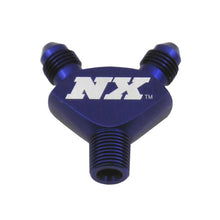 Load image into Gallery viewer, Nitrous Express 1/8NPT x 3AN x 3AN Billet Pure-Flo Y Fitting - Blue Fittings Nitrous Express