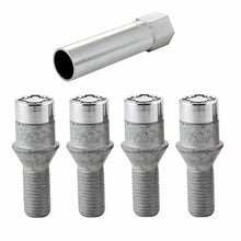 Load image into Gallery viewer, McGard Wheel Lock Bolt Set - 4pk. (Tuner / Cone Seat) M12X1.5 / 17mm Hex / 22.4mm Shank L. - Chrome Wheel Bolts McGard