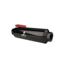 Load image into Gallery viewer, Aeromotive AER12332 Aeromotive In-Line AN-12 Filter w/Shutoff Valve 100 Micron SS Element - Black Anodize Finish