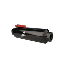 Load image into Gallery viewer, Aeromotive AER12332 Aeromotive In-Line AN-12 Filter w/Shutoff Valve 100 Micron SS Element - Black Anodize Finish