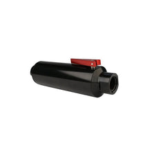 Load image into Gallery viewer, Aeromotive AER12332 Aeromotive In-Line AN-12 Filter w/Shutoff Valve 100 Micron SS Element - Black Anodize Finish