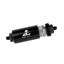 Load image into Gallery viewer, Aeromotive AER12348 Aeromotive In-Line Filter - (AN-6 Male) 40 Micron Stainless Mesh Element Bright Dip Black Finish