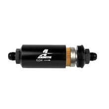 Load image into Gallery viewer, Aeromotive AER12377 Aeromotive In-Line Filter - (AN -8 Male) 10 Micron Fabric Element Bright Dip Black Finish