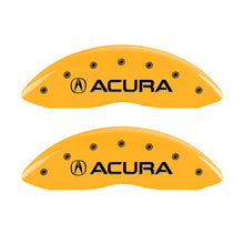 Load image into Gallery viewer, MGP 4 Caliper Covers Engraved Front & Rear Acura Yellow Finish Black Char 2017 Acura MDX Caliper Covers MGP