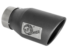 Load image into Gallery viewer, aFe AFE49T30451-B091 aFe MACH Force-Xp 3in 304 SS Metallic Black Exhaust Tip 3in In x 4-1/2in Out x 9in L Clamp-On Right