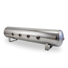 Load image into Gallery viewer, Air Lift ALF12957 Air Lift 4 Gal Alum Tank - (4) 1/4in Face (2) 3/8in Ports & 1/4in Drain - 30in L X 6in D - Polished