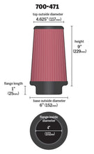Load image into Gallery viewer, Airaid AIR700-471 Airaid Universal Air Filter - Cone 4 x 6 x 4 5/8 x 9 w/ Short Flange
