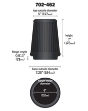 Load image into Gallery viewer, Airaid AIR702-462 Airaid Universal Air Filter - Cone 6 x 7-1/4 x 5 x 7