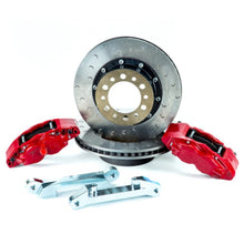 Load image into Gallery viewer, Alcon ALCBKF5459AX13 Alcon 07+ Jeep JK w/ 5x5.5in Hub 357x32mm Rotor 4-Piston Red Calipers Front Brake Upgrade Kit
