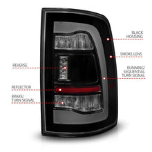 Load image into Gallery viewer, ANZO ANZ311472 ANZO 09-18 Dodge Ram 1500 Sequential LED Taillights Smoke Black w/Switchback Amber Signal