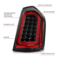 Load image into Gallery viewer, ANZO ANZ321343 ANZO 11-14 Chrysler 300 LED Taillights Black w/ Sequential
