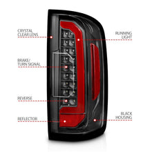 Load image into Gallery viewer, ANZO ANZ311432 ANZO 15-21 Chevrolet Colorado Full LED Tail Lights w/ Red Lightbar Black Housing Clear Lens