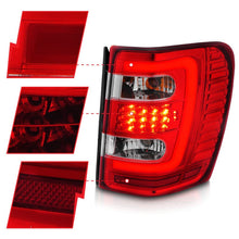 Load image into Gallery viewer, ANZO ANZ311396 ANZO 1999-2004 Jeep Grand Cherokee LED Tail Lights w/ Light Bar Chrome Housing Red/Clear Lens