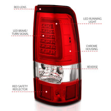 Load image into Gallery viewer, ANZO ANZ311335 ANZO 2003-2006 Chevy Silverado 1500 LED Taillights Plank Style Chrome With Red/Clear Lens