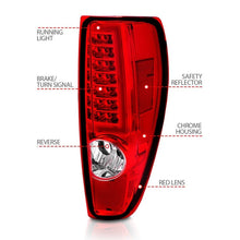 Load image into Gallery viewer, ANZO ANZ311384 ANZO 2004-2012 Chevrolet Colorado/ GMC Canyon LED Tail Lights w/ Light Bar Chrome Housing Red/Clear