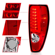 Load image into Gallery viewer, ANZO ANZ311384 ANZO 2004-2012 Chevrolet Colorado/ GMC Canyon LED Tail Lights w/ Light Bar Chrome Housing Red/Clear