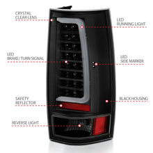 Load image into Gallery viewer, ANZO ANZ311321 ANZO 2007-2014 Chevy Tahoe LED Taillight Plank Style Black w/Clear Lens