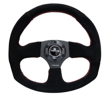 Load image into Gallery viewer, NRG Reinforced Steering Wheel (320mm Horizontal / 330mm Vertical) Suede w/Red Stitch Steering Wheels NRG