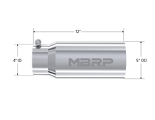 Load image into Gallery viewer, MBRP Universal Tip 5 O.D. Dual Wall Straight 4 inlet 12 length Steel Tubing MBRP