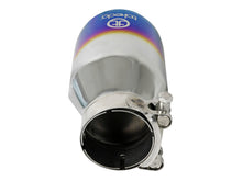 Load image into Gallery viewer, aFe Takeda 304 Stainless Steel Clamp-On Exhaust Tip 2.5in Inlet / 4in Outlet - Blue Flame Tips aFe
